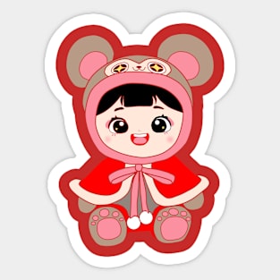 Chinese zodiac Monkey Female Sticker